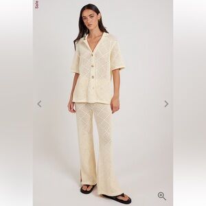 SET - arcaa butter yellow knit pants & top